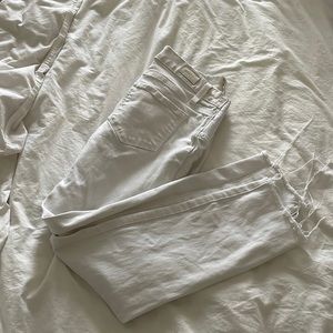 Paige White skinny maternity jeans with side panel